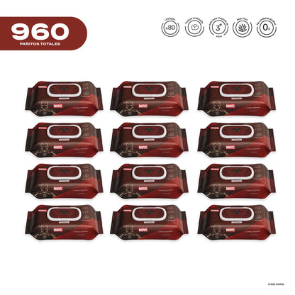 Pack x 12 Pañitos Húmedos Marvel Cosmos Iron Man