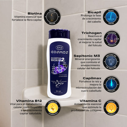 Shampoo Anticaida Femenino CMS Cosmos Bioxin 2
